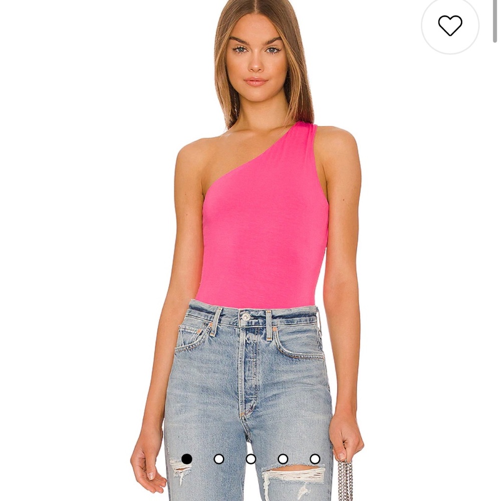 Superdown Devonne One Shoulder Bodysuit in Pink - never worn!